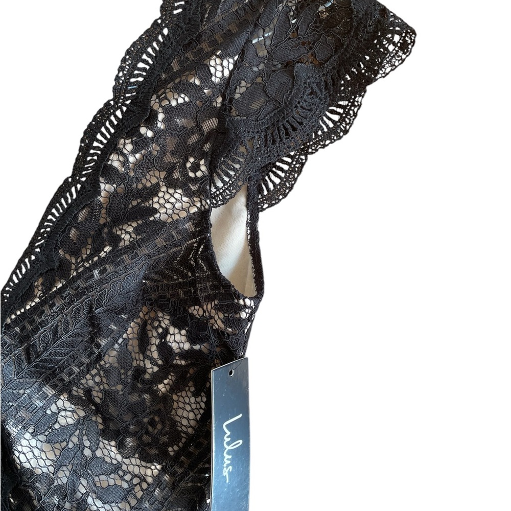 🌟3 for $15 SALE🌟 NWT Lulu’s Give A Glam Black Lace Bodycon Dress - Picture 4 of 7